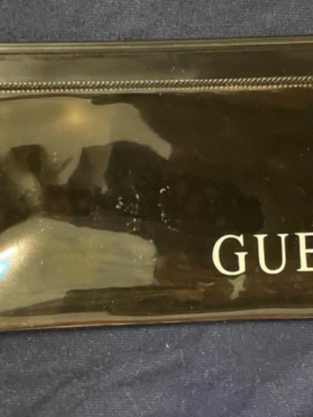 GUESS Black Patent Men's Toiletry Pouch
